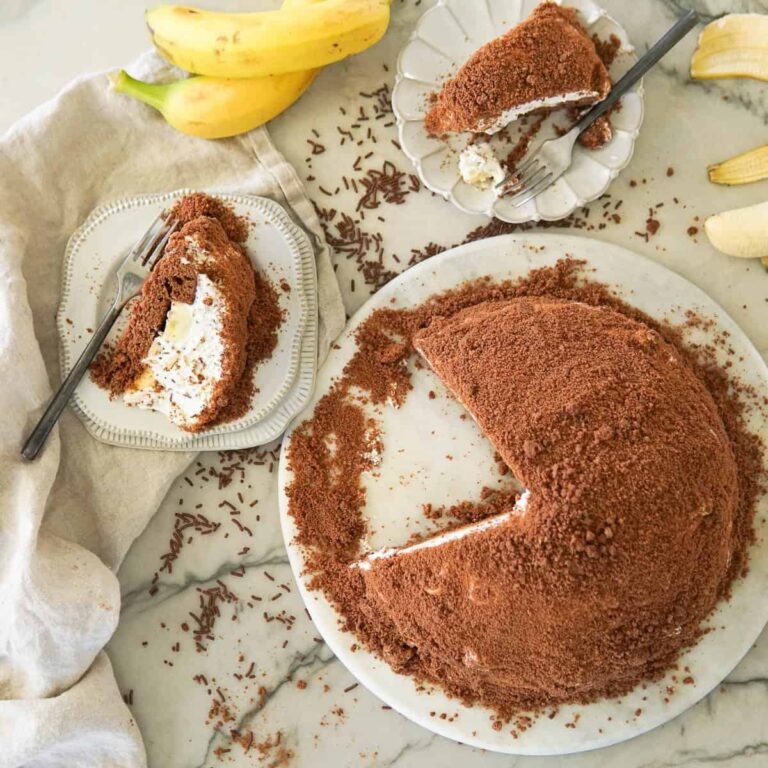 Rezept für deutschen Schokoladen-Bananenkuchen (Maulwurfkuchen)